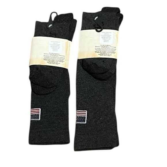 Wrangler Men’s Charcoal Gray American Flag Patriotic Socks, 2 Packs, Size L, NWT - Picture 4 of 6